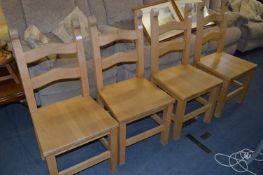 Set of Four Beech Dining Chairs