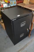 Bisley Two Drawer Black Metal Filing Cabinet