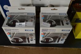 Two Dome Style Imitation Security Cameras with LED Indicators