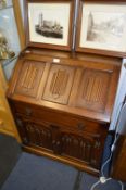 Oak Bureau with Line Fold Panels