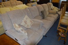 Light Brown Three Piece Reclining Suite