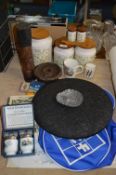Hornsea Pottery Jars, Carved Wood Figure, Sports Bag, etc.