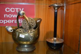 Brass Coal Helmet and a Chrome Smoker's Companion