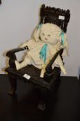 Child's Wicker Seat Chair and a Rag Doll