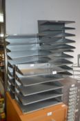 Six Metal Desktop File Shelves