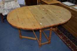 Pine D-End Drop Leaf Gate Legged Dining Table