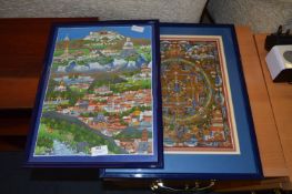 Pair of Framed Prints Indian Influence
