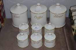 Gilt & White Ceramic Kitchen Storage Containers