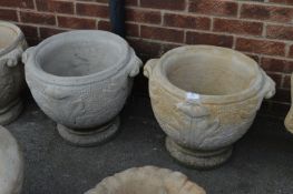 Pair of Large Reconstituted Limestone Planters