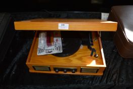 Tabletop Record Player in Wooden Case