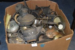 Box Containing Silver Plated Tea Sets, Copper Kettles, Jugs, etc.