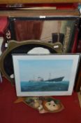 Adrian Thompson Trawling Print, Hasting Fishing Company Wall Plaque
