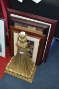 Gilt Wall Bracket, Framed Prints and a Mirror