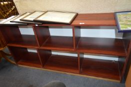 Rosewood Effect Six Section Two Teir Bookshelf
