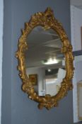 Oval Gilt Framed Wall Mirror