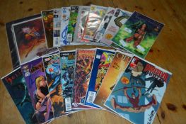 Eighteen Action Comics, Marvel, Dark Horse, DC, etc. with Signed Artist Covers
