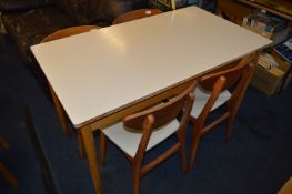 Melamine Topped Beech Framed Kitchen Table and Four Chairs
