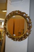 Circular Gilt Framed Wall Mirror