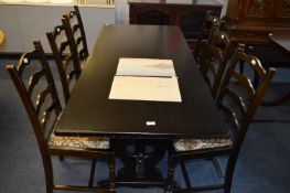 Oak Refectory Dining Table and Six Six Chairs