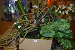 Artificial Bamboo, Tropical Leaves and a Trig Basket