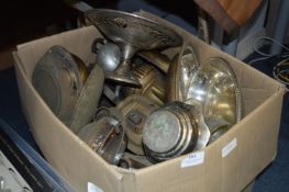 Box Containing Silver Plated Ware, Tea Sets, Comports, Serving Dishes, etc.