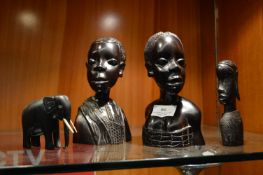 Carved African Ebony Figures