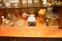 Ornaments, Glassware, Mus, etc.