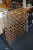 Forty Six Bottle Metal and Wood Wine Rack