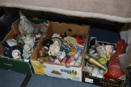 Three Boxes Containing Ornaments and Glassware