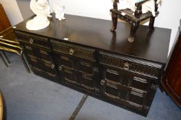 Dark Oak Sideboard with Panelled Doors