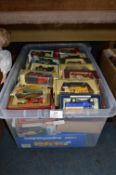 Box Containing a Large Selection of Diecast Model Vehicles, Boxed Models of Yesteryear, etc.