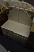 Pair of Cream Melamine Bedside Cabinets