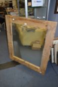 Large Bleached Pine Framed Wall Mirror