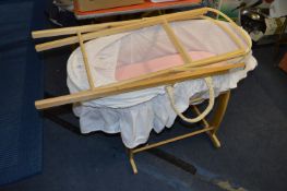 Wicker Basket Crib on Stand