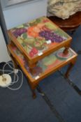 Stool and Occasional Table with Tapestry Tops