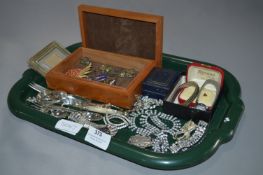 Tray containing Costume Jewellry including Bangles, Brooches, Wrist Watches and Silver Plated