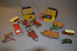 Tray containing 14 Lesney & Dinky Diecast Vehicles