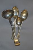 5 Assorted Silver Teaspoons - 59 Grams
