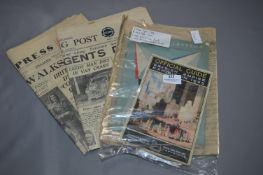 Vintage Newspapers, 1951 Exhibition Book and 1925 British Empire Book