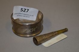 Silver Cheroot & Napkin Ring, Birmingham 1959 - 13 Grams