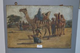Oil Painting on Canvas - Arabians with Camels