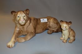 Melba Ware Pottery Figurine - Lion and Cub