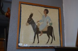 Framed Applique Depicting An Egyptian on Donkey