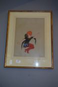 Framed Watercolour on Paper - Puck Signed J Kingsford 1920