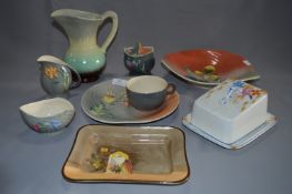 Collection of Shorter & Son Pottery Dishes and Jugs, Doulton Dish and Butter Dish