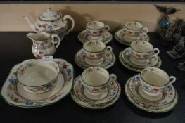 22 Piece Copeland Spode Chinese Rose Patterned Tea Service