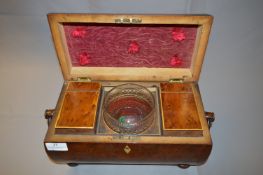 Early 19th Century Sarcophagus Shaped Tea Caddy with Fitted Interior