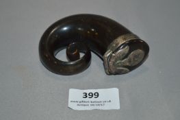 Horn & Silver Topped Snuff Mull