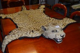 Leopard Skin Rug with Head - Approximately 79Inch Head to Tail