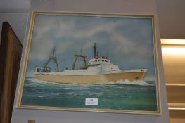 Framed Coloured Print Hull Trawler Marbella H384